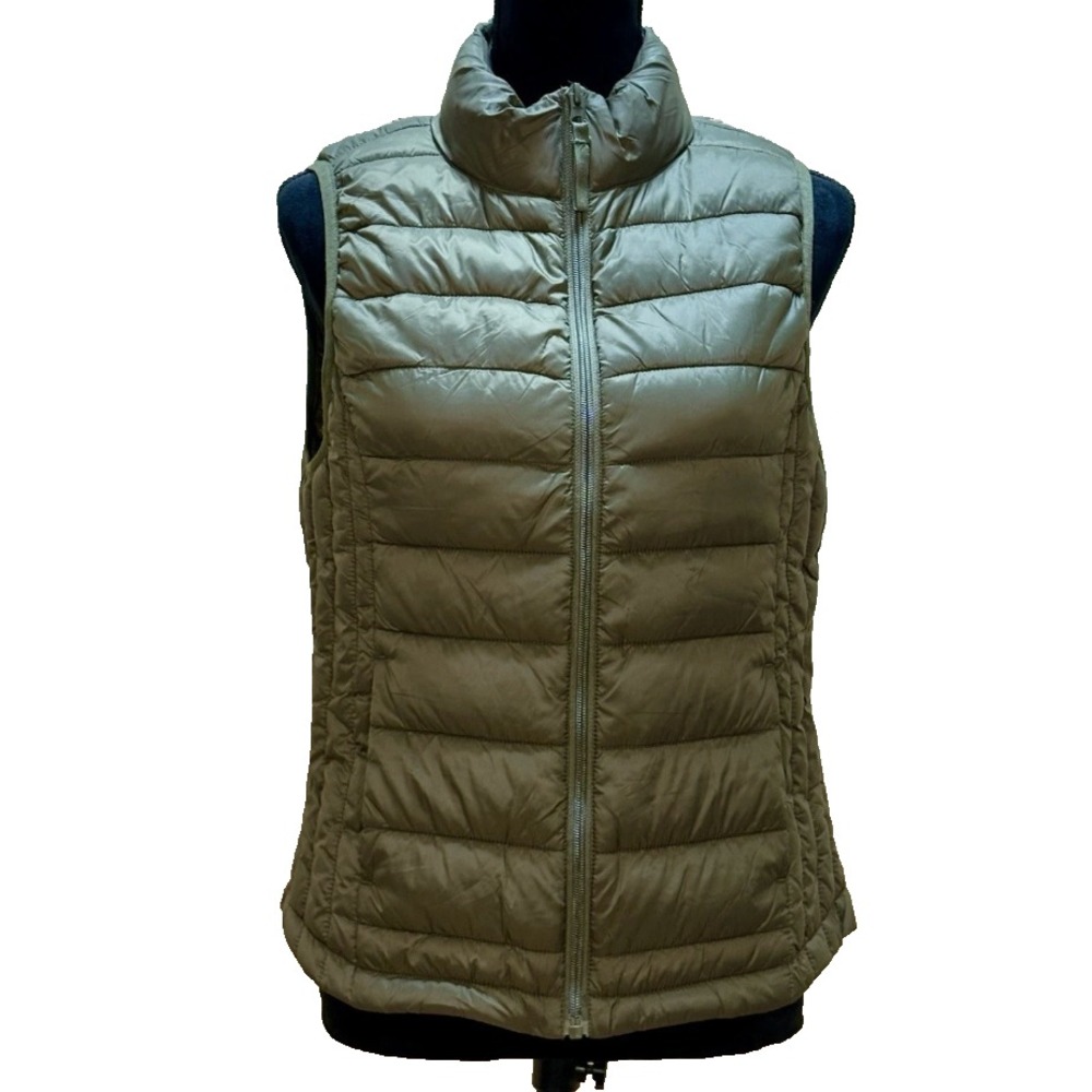 Love Tree Quilted Puffer Vest Women S Olive Green Ultra Lite Packable